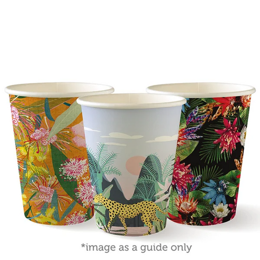 BioPak BC-12-ART - 390ml / 12oz Art Series Single Wall Hot Cup