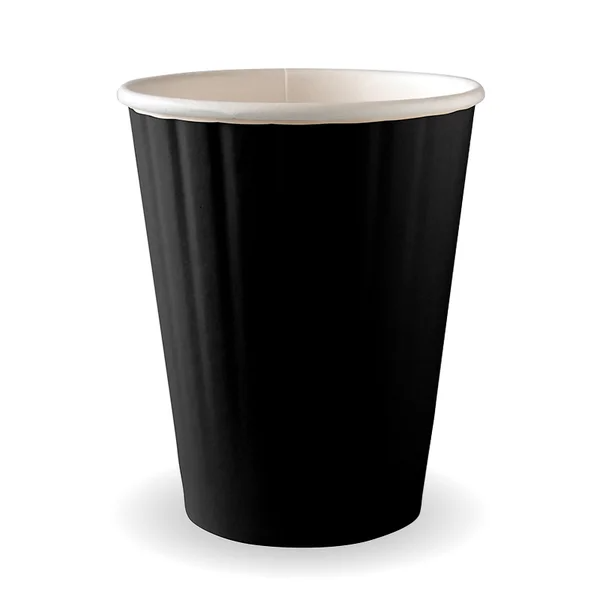 BioPak BC-12DWB - 390ml / 12oz Black Double Wall Hot Cup