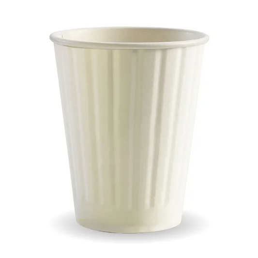 BioPak BC-12DWW - 390ml / 12oz White Double Wall Hot Cup