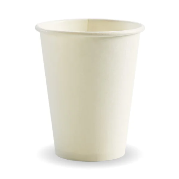 BioPak BC-12W - 390ml / 12oz White Single Wall Hot Cup