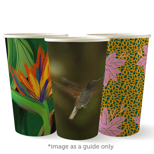 BioPak BC-16-ART - 510ml / 16oz Art Series Single Wall Hot Cup