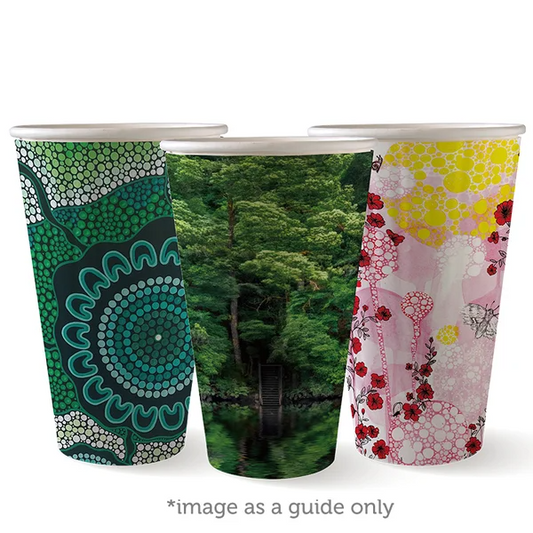 BioPak BC-16DW-ART - 460ml / 16oz Art Series Double Wall Hot Cup