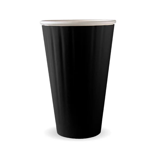 BioPak BC-16DWB - 460ml / 16oz Black Double Wall Hot Cup