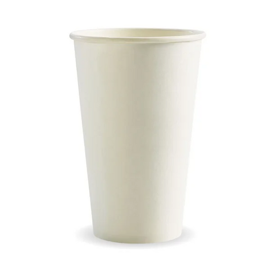 BioPak BC-16W - 510ml / 16oz White Single Wall Hot Cup