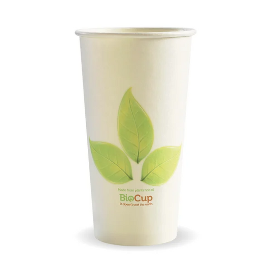 BioPak BC-20 - 595ml / 20oz Leaf Single Wall Hot Cup