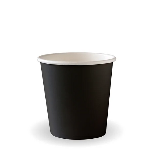 BioPak BC-4B - 120ml Black Single Wall Hot Cup