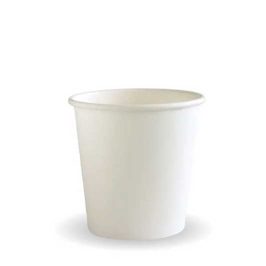 BioPak BC-4W - 120ml White Single Wall Hot Cup