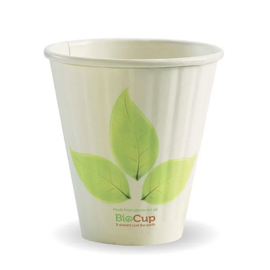 BioPak BC-8DW(90) - 295ml / 8oz Leaf Double Wall Hot Cup