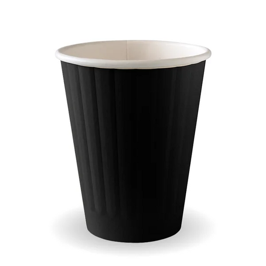 BioPak BC-8DWB - 255ml / 8oz Black Double Wall Hot Cup