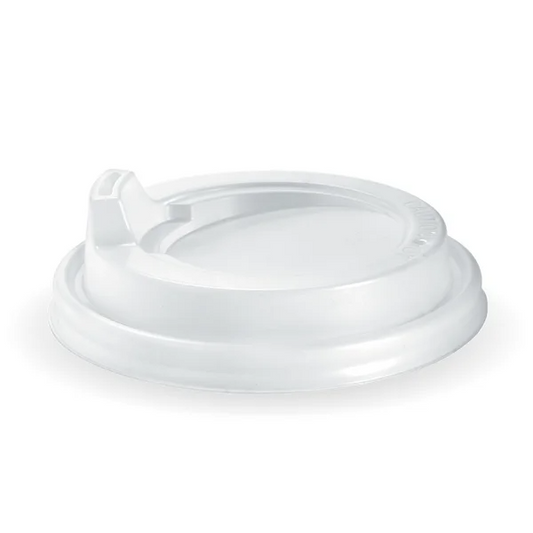 BioPak BCL-12.16.20W-SIPPER - 90mm Large White PS Sipper Hot Cup Lid