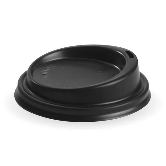 BioPak BCL-8B - 80mm Small Black PS Hot Cup Lid